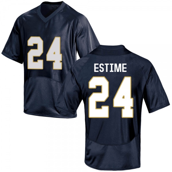 Audric Estime Notre Dame Fighting Irish NCAA Youth #24 Navy Blue Game College Stitched Football Jersey WJT7855KI